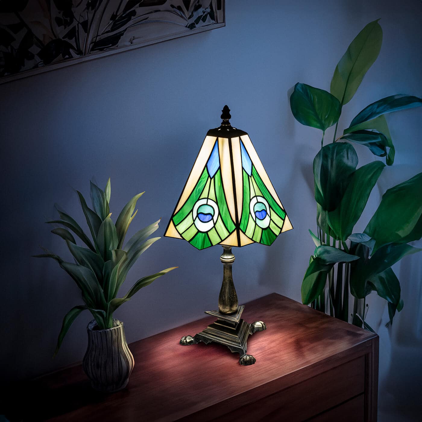 Mineral Lights - Peacock Lamp